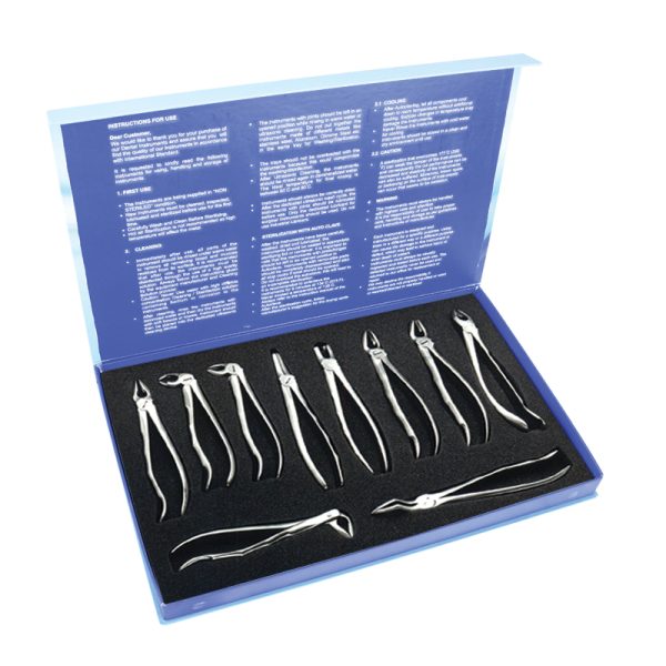 Tooth Forceps Blades Beak Grip Profile Anatomic Handle Set of Ten