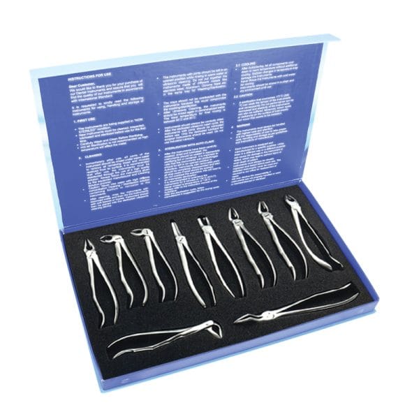 Tooth Forceps Blades Beak Grip Profile Anatomic Handle Set of Ten – Accuram Instruments, Extraction Forceps