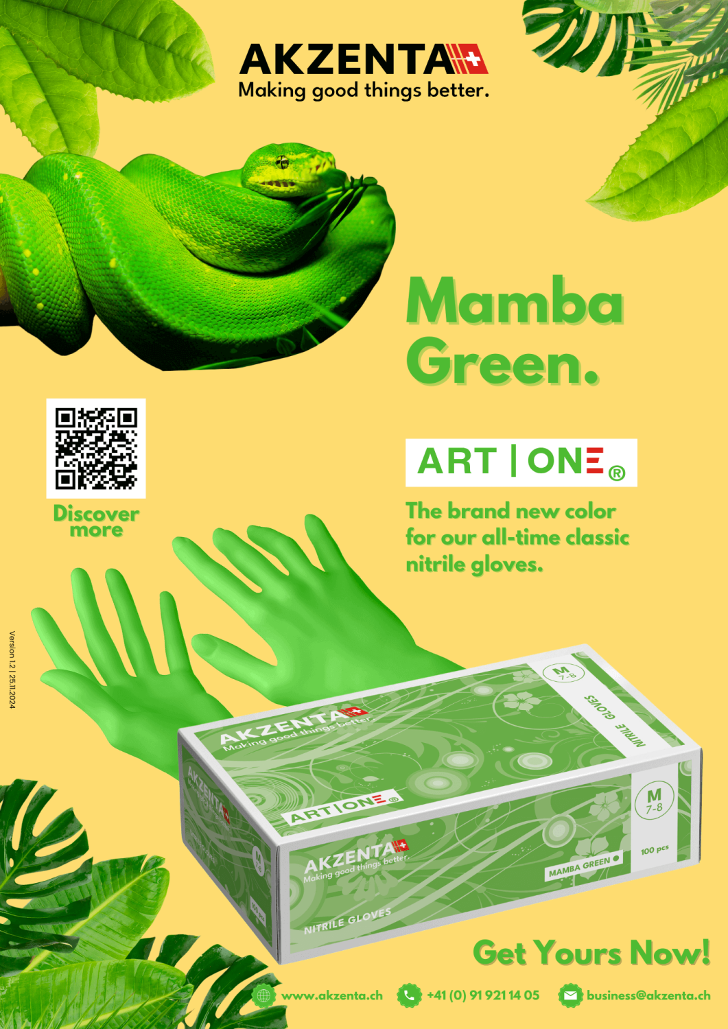 ART Mamba Green Nitrile Gloves