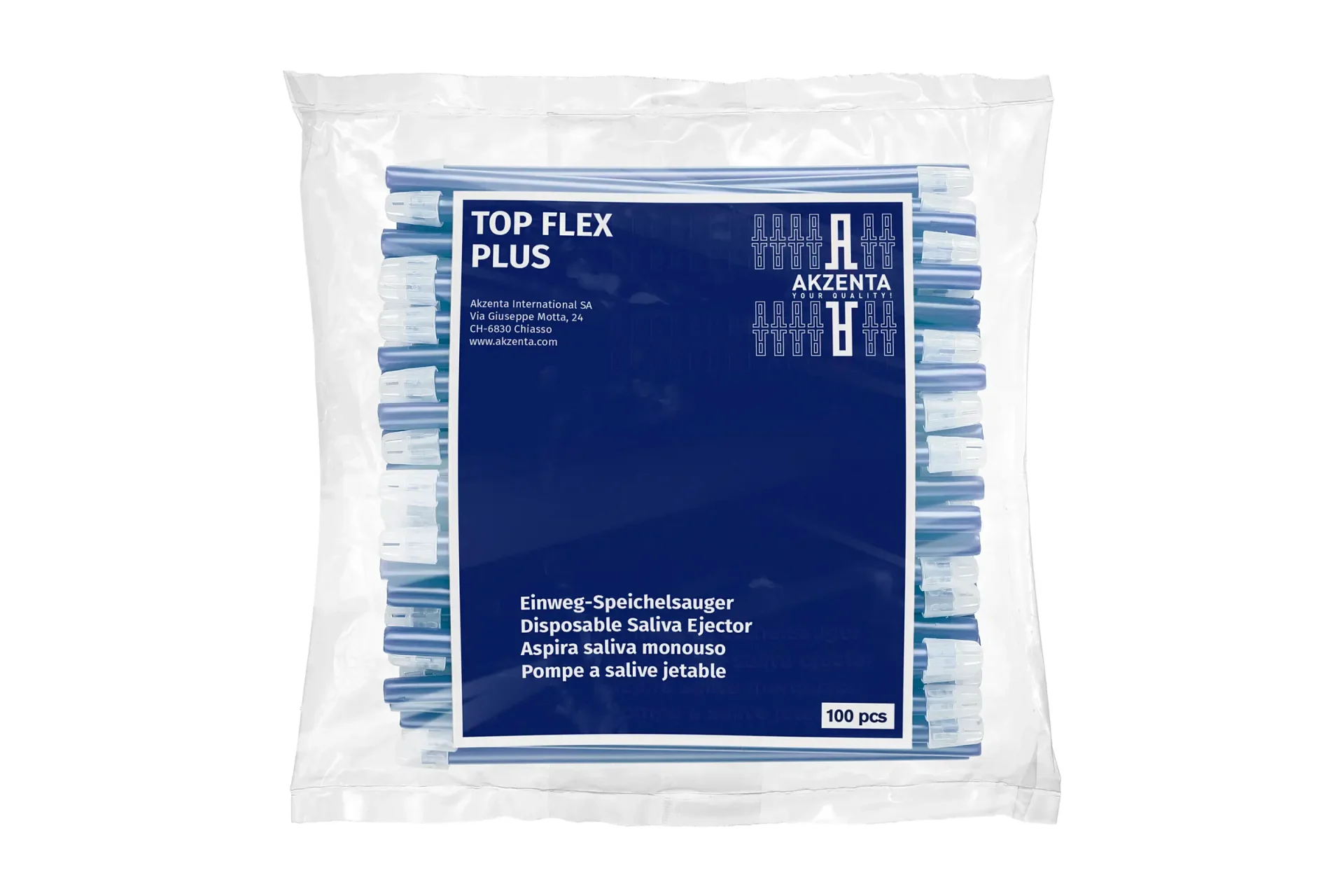 Saliva Ejector - Med Blue – Akzenta International SA, Saliva Ejectors