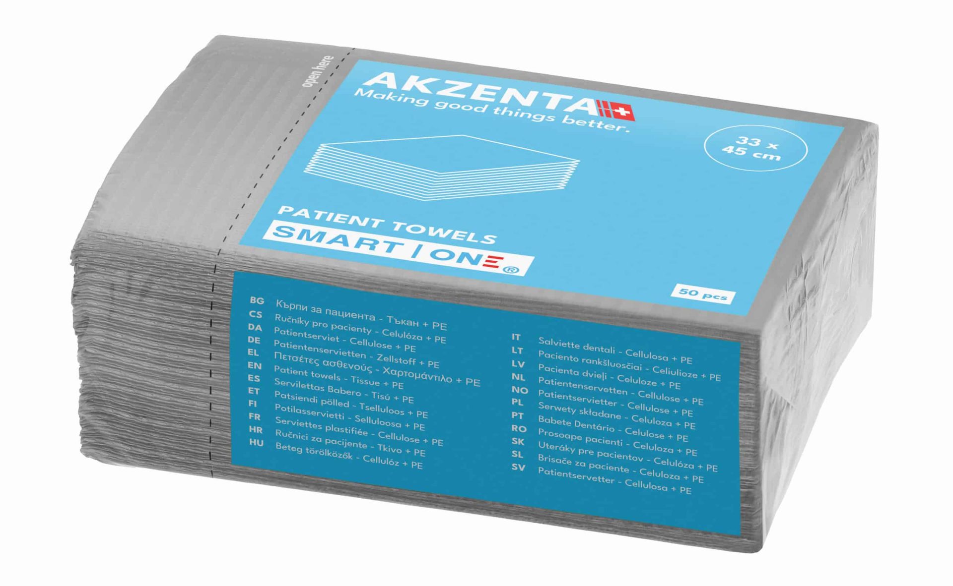 Patient Towels 2-ply. Grey – Akzenta International SA, Patient Garments