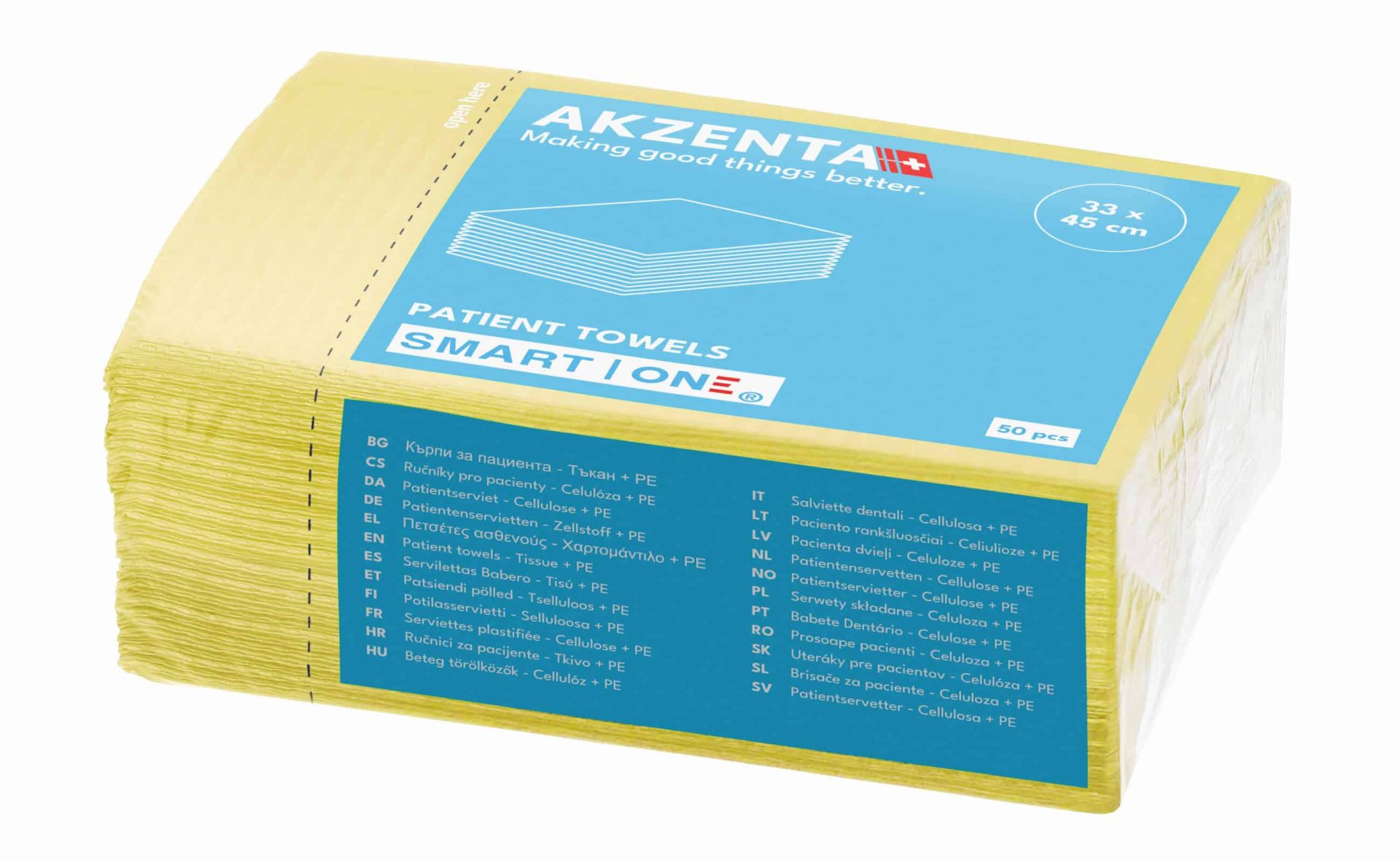 Patient Towels 2-ply. Yellow – Akzenta International SA, Patient Garments