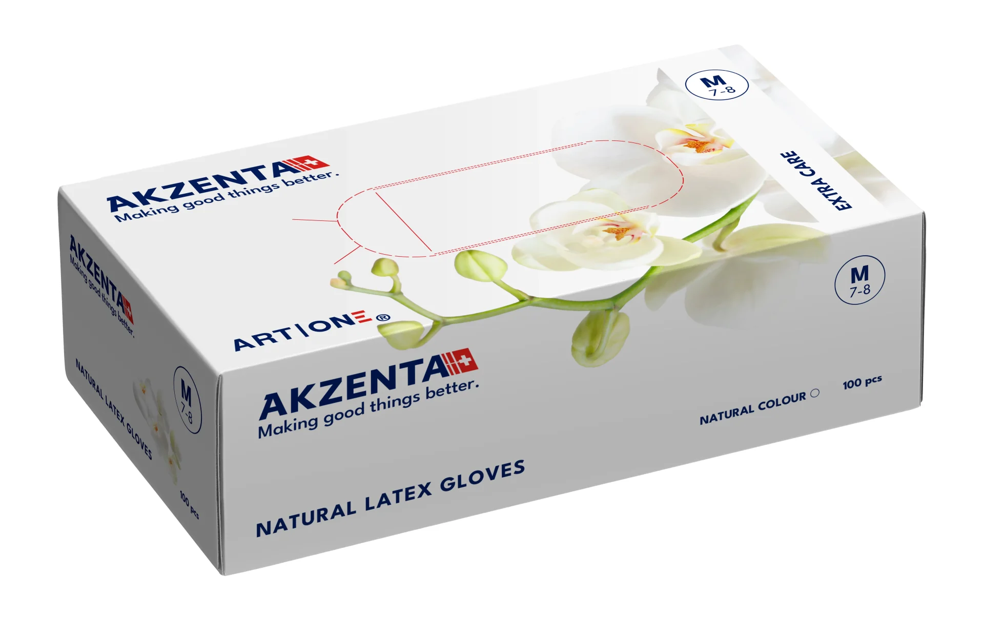 Latex Gloves - Extra Care - White (M)