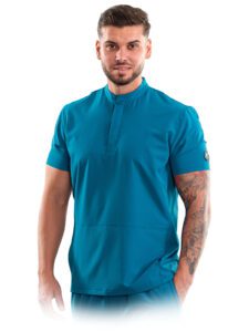 Blusa médica de hombre con cuello túnica