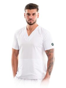 Blusa médica para hombre con escote en V