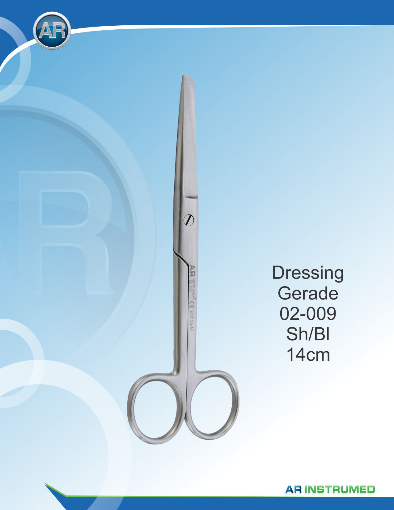 Dressing Scissor Straight SH/BL 14cm