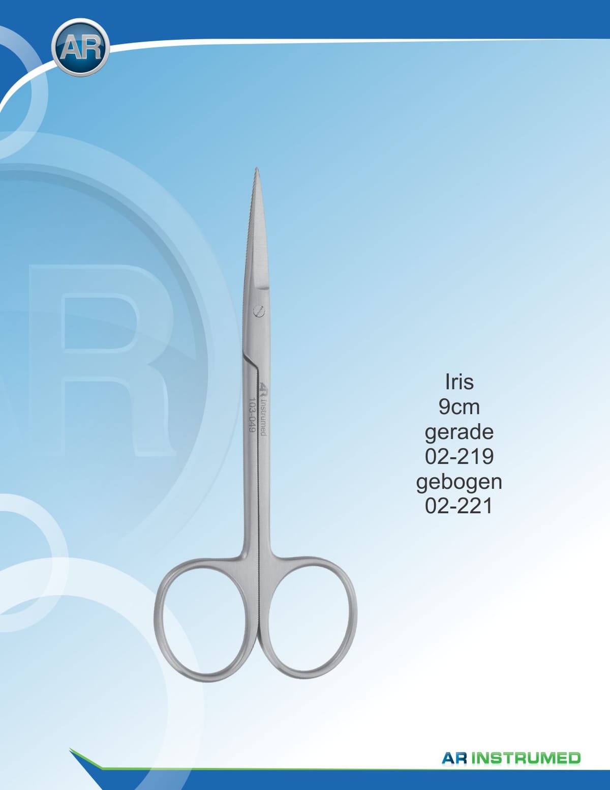 Iris Curved 9cm – AR Instrumed, Chirurgische Instrumente