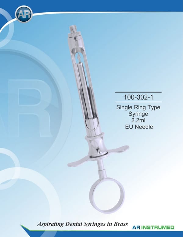 Single Ring Type Syringe 2.2ml EU Needle