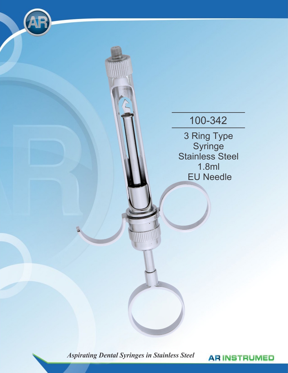 3 Ring Type Syringe Stainless Steel 1.8ml EU Needle