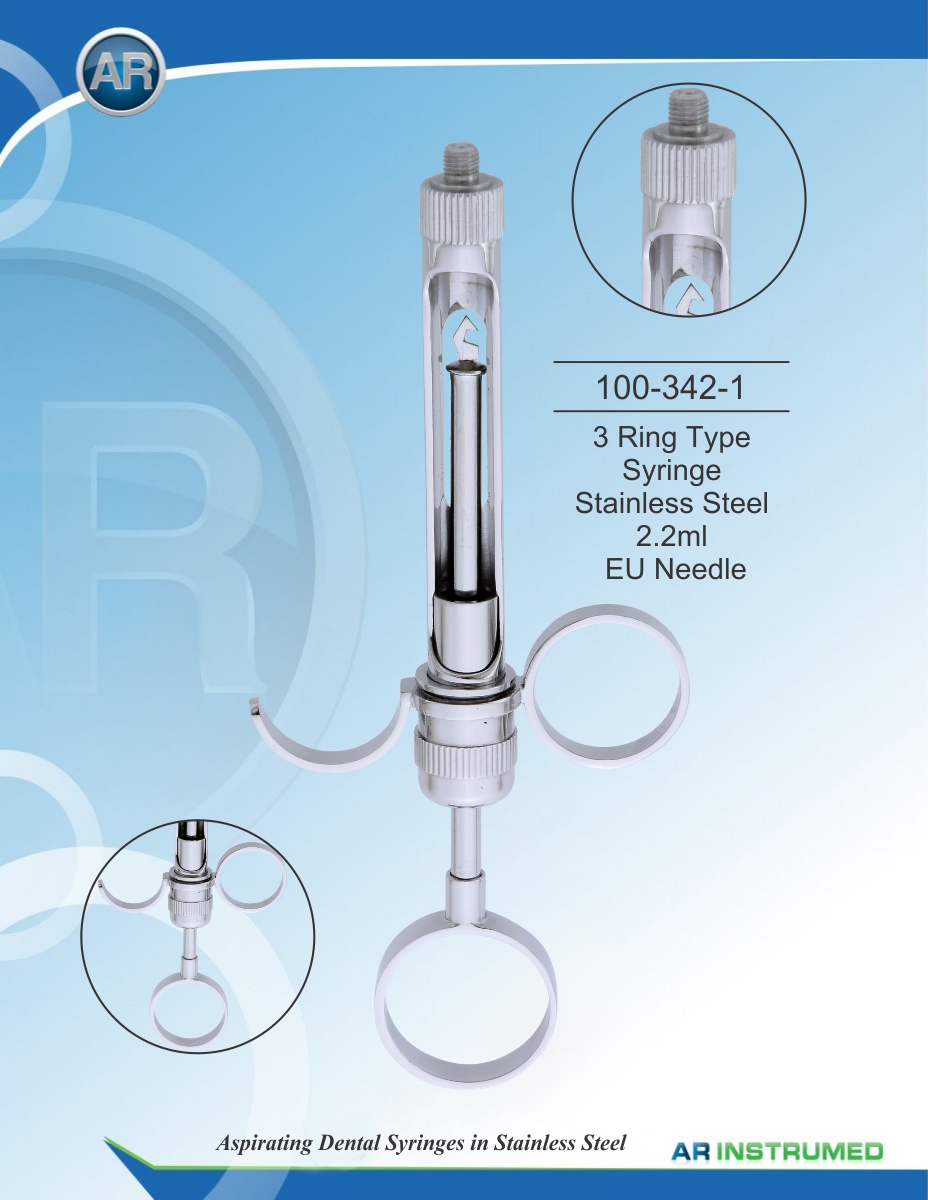 3 Ring Type Syringe Stainless Steel 2.2ml EU Needle