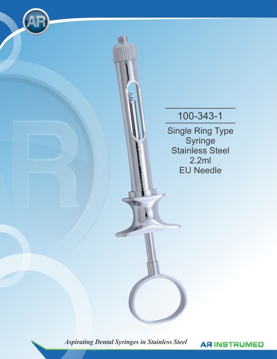 Single Ring Type Syringe Stainless Steel 2.2ml EU Needle – AR Instrumed, Injectable Anesthetics