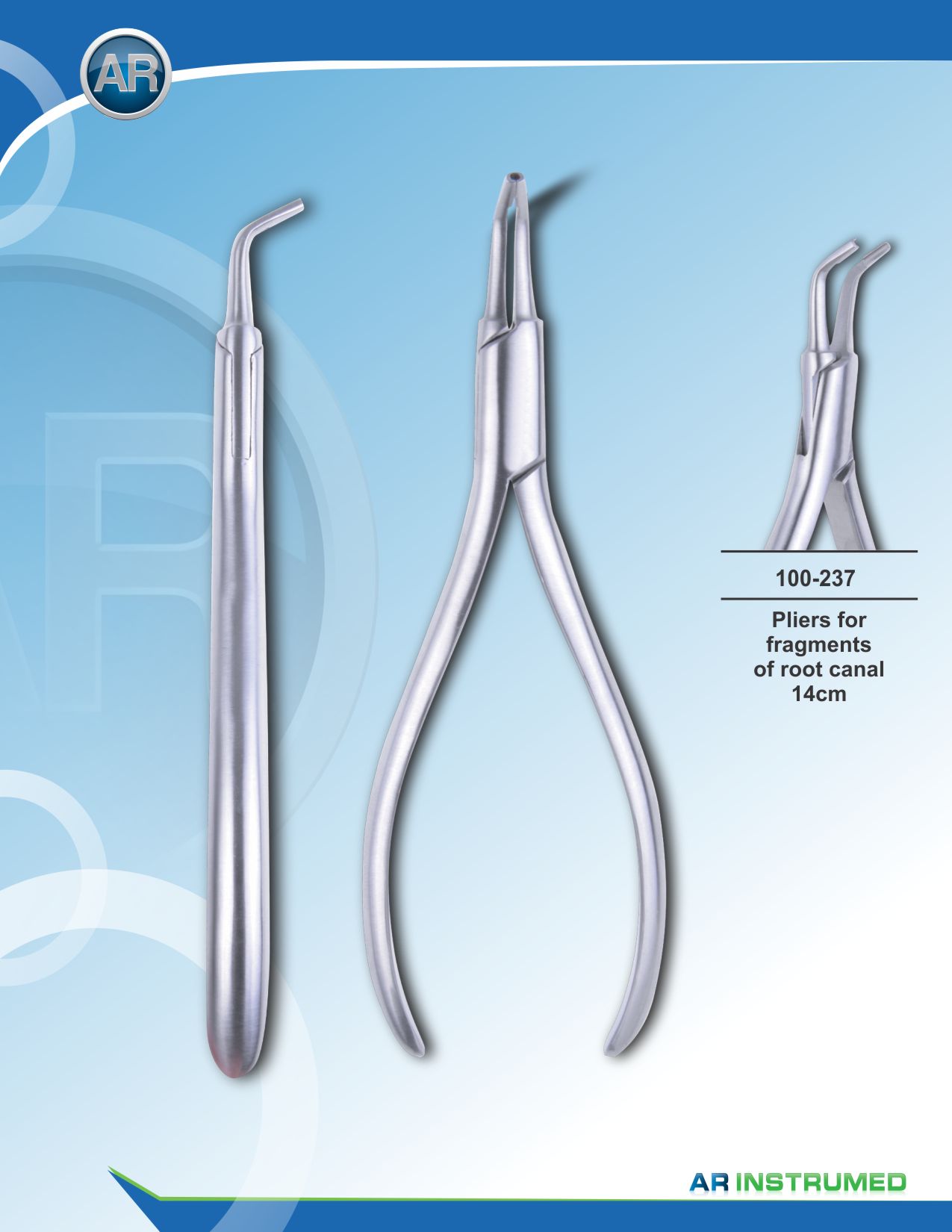 Pliers for Fragments of Root Canal Curved 14cm – AR Instrumed, Endodontic Accessories