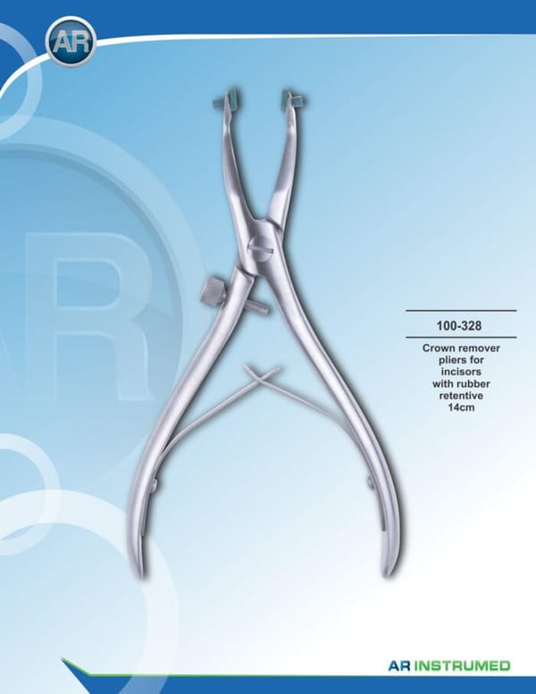 Crown Remover Pliers for Incisors with Rubber Retentive 14cm