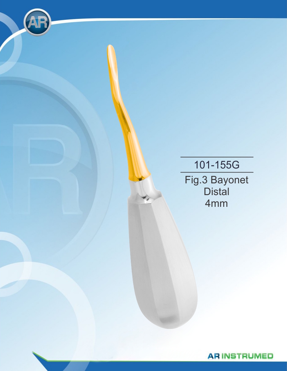 Root Elevator Fig.3 Bayonet Distal 4mm – AR Instrumed, Elevators