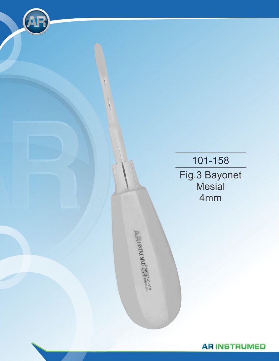 Root Elevator Fig.3 Bayonet Mesial 4mm – AR Instrumed, Elevators