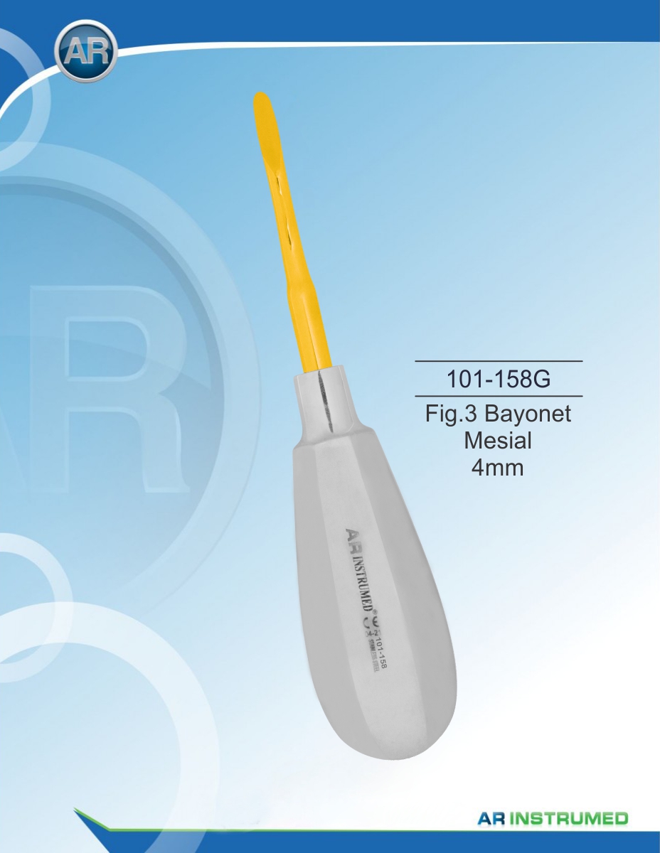 Root Elevator Fig.3 Bayonet Mesial 4mm – AR Instrumed, Elevators