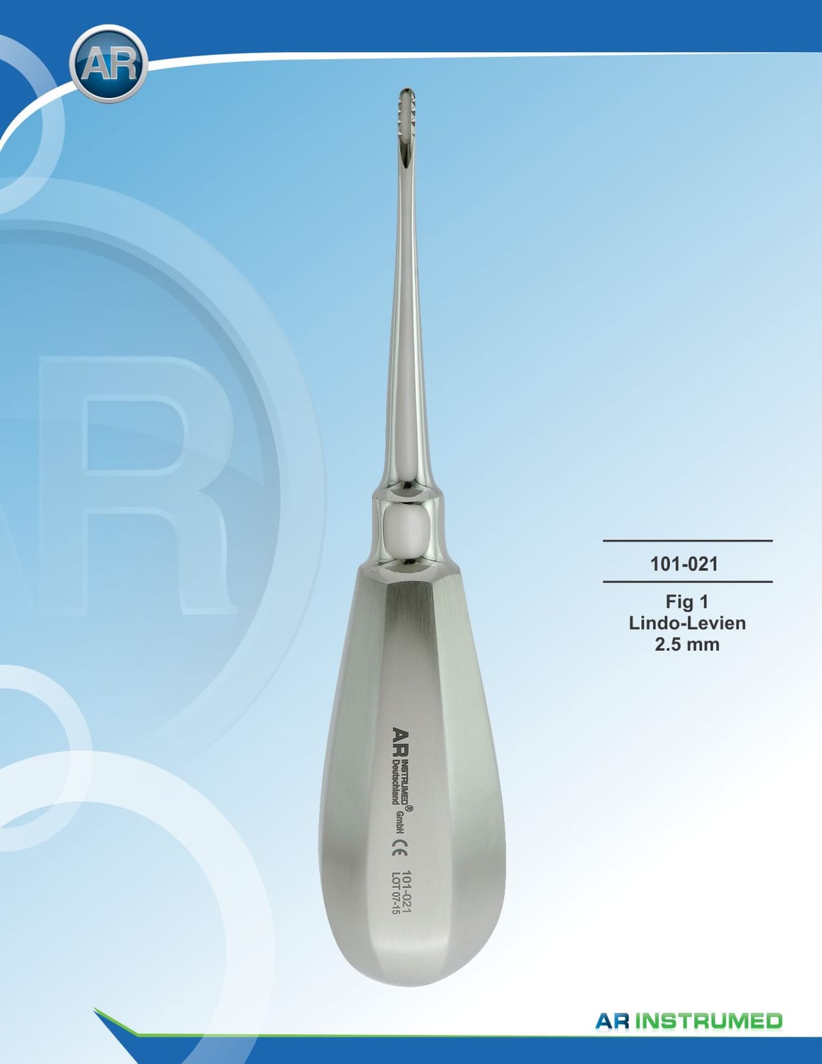 Root Elevators Fig.1 Lindo-Levien 2.5mm – AR Instrumed, Root Elevators