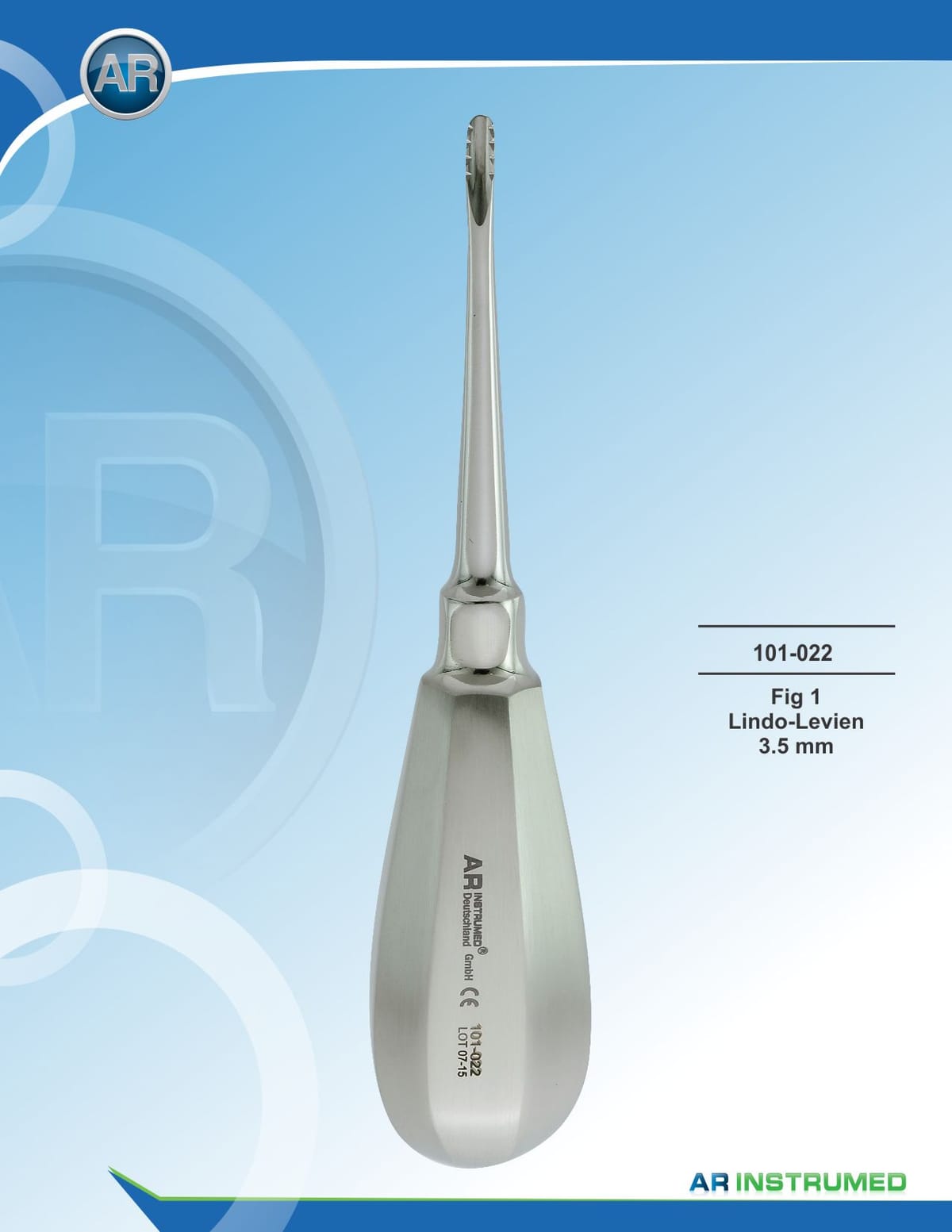 Root Elevators Fig.2 Lindo-Levien 3.5mm – AR Instrumed, Root Elevators