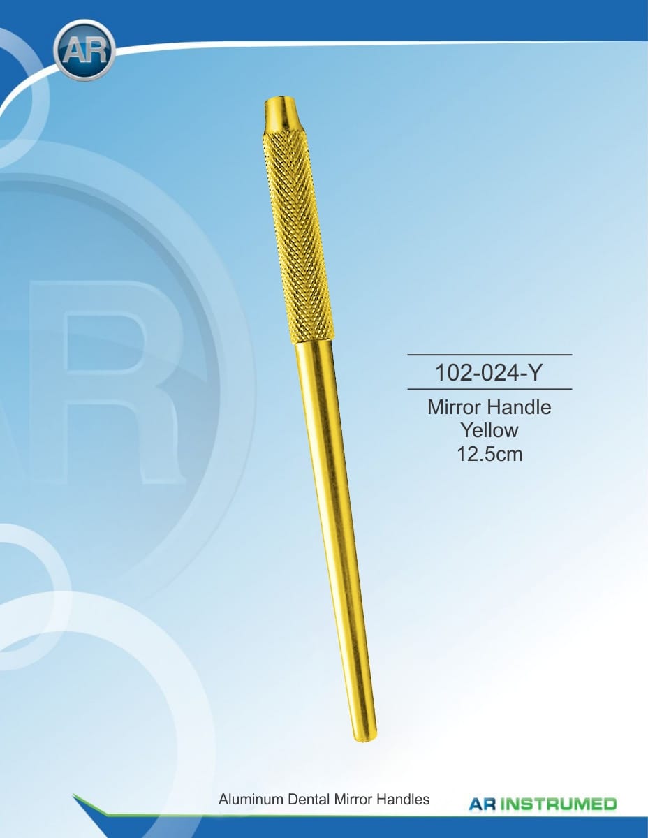 Mouth Mirror Handle Yellow 12.5cm – AR Instrumed, Sonden