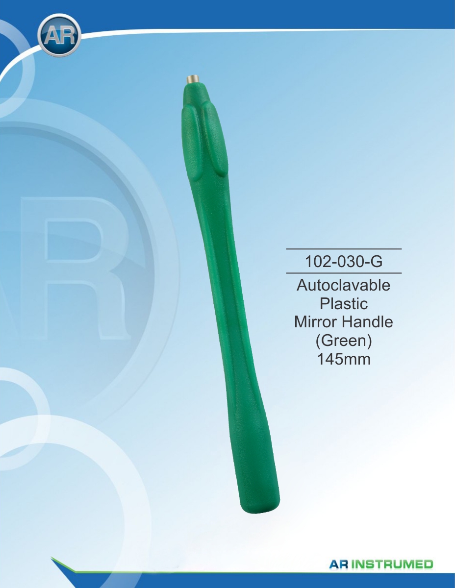Autoclavable plastic mirror handle (Green) 145mm