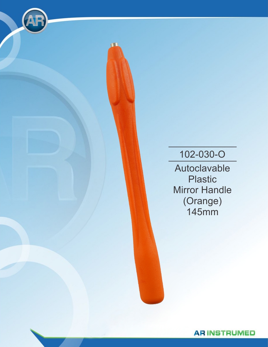 Autoclavable plastic mirror handle (orange) 145mm