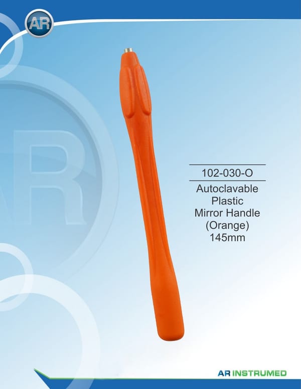 Autoclavable plastic mirror handle (orange) 145mm