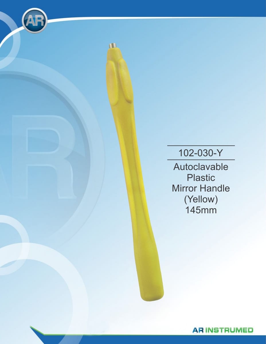 Autoclavable mirror handle made of plastic (yellow) 145mm – AR Instrumed, Sonden