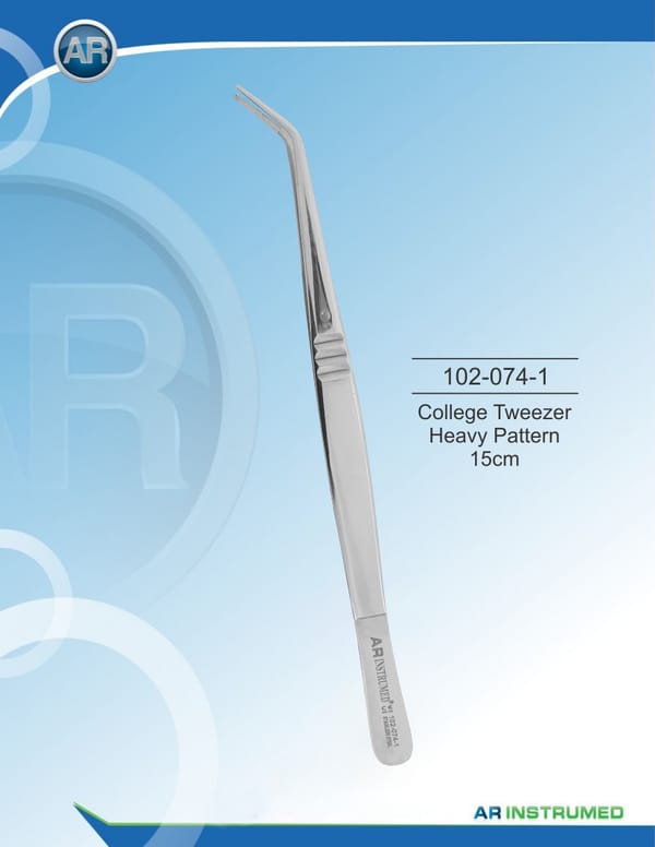 College Tweezer Heavy Pattern 15cm