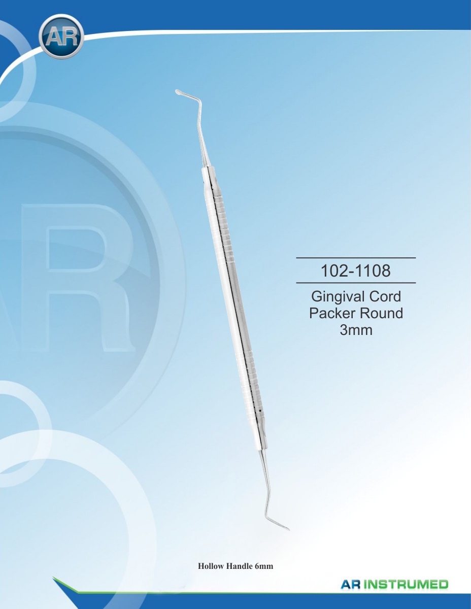 Gingival Cord Packer Round 3mm Solid Handle 6mm