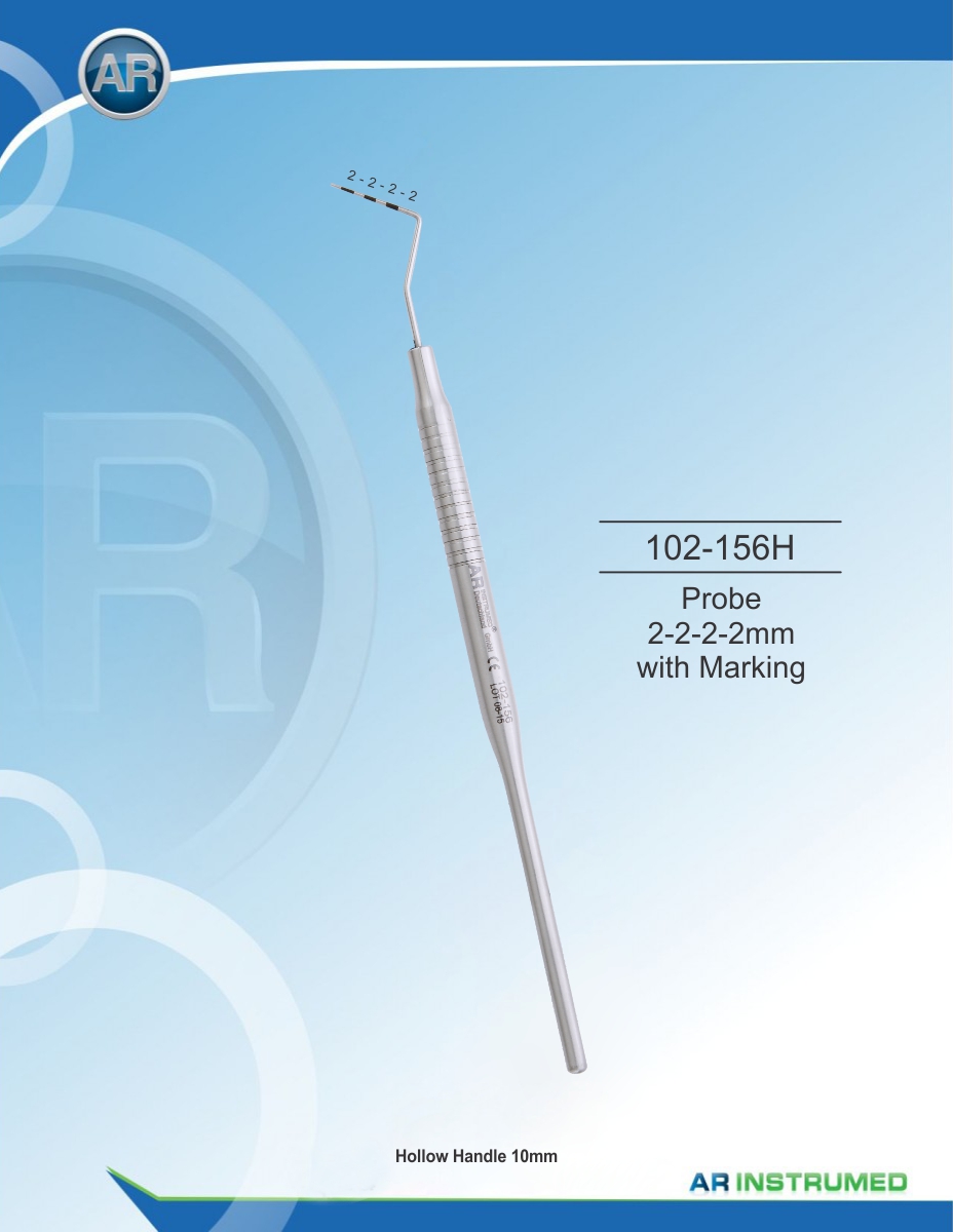 Parodontialsonden 2-2-2-2mm with marking Hollow Handle 10mm – AR Instrumed, Periodontal Instruments