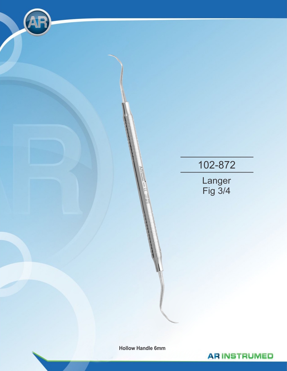 Scaler Langer Fig 3/4 Solid Handle 6mm – AR Instrumed, Periodontal Instruments