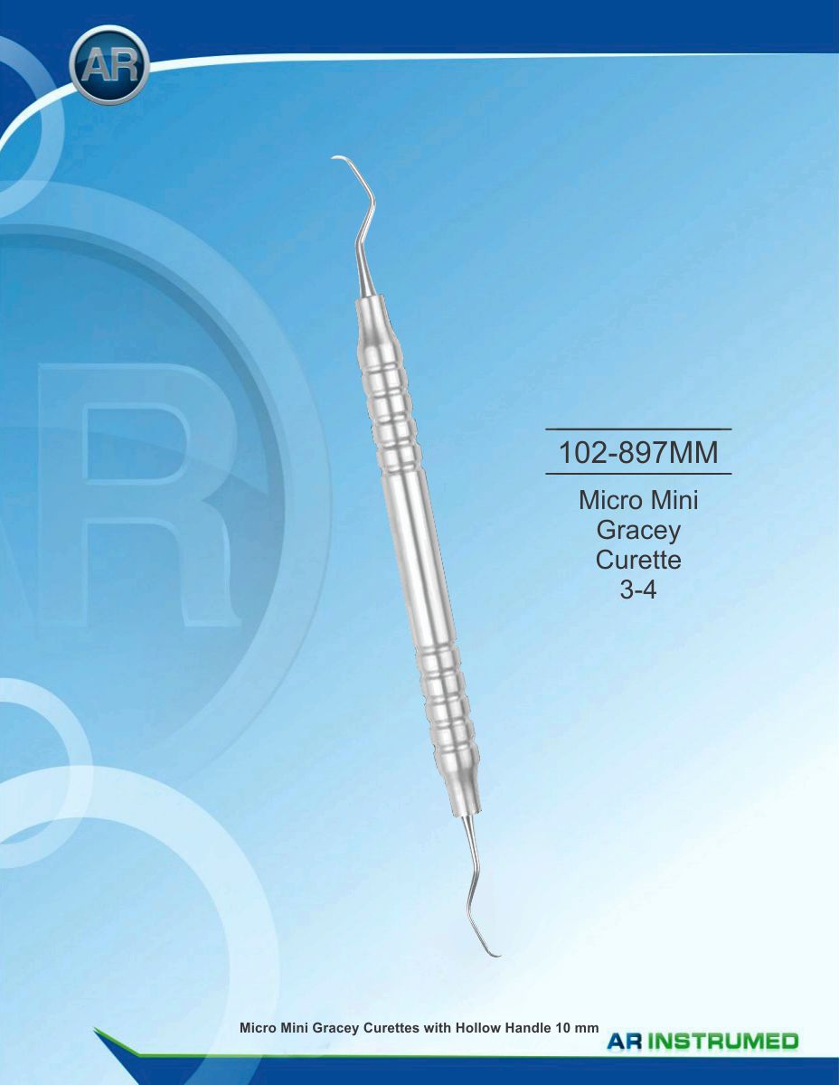 Micro Mini Gracey Curette 3-4 Hollow Handle 10mm
