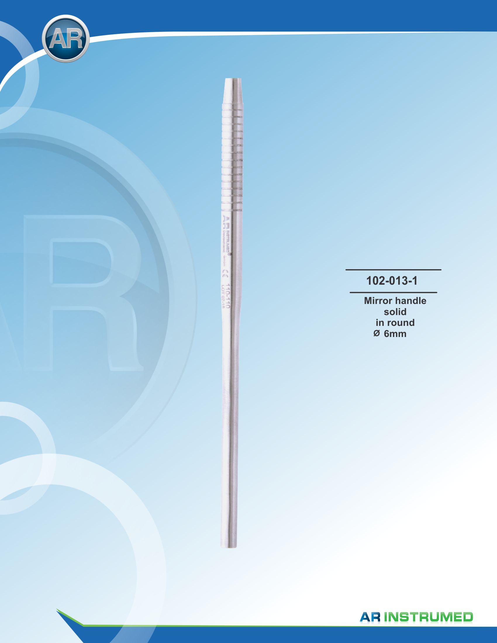 Mirror Handle Round Solid 6mm