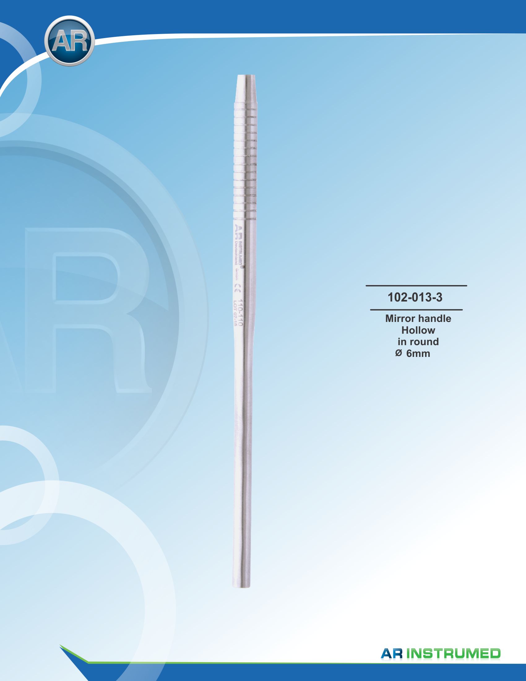 Mirror Handle Round Hollow 6mm