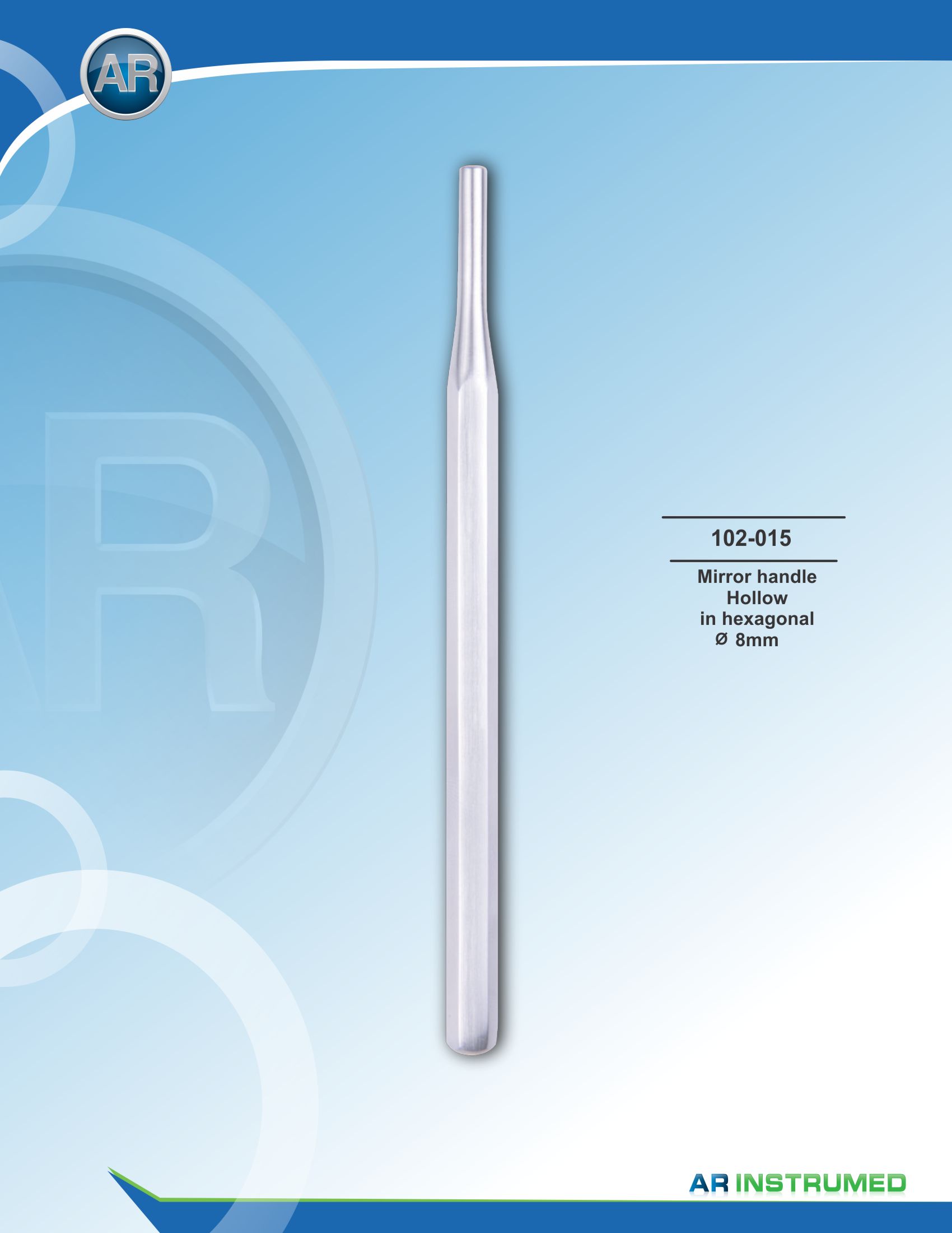 Mirror Handle Hollow in Hexagonal 8mm