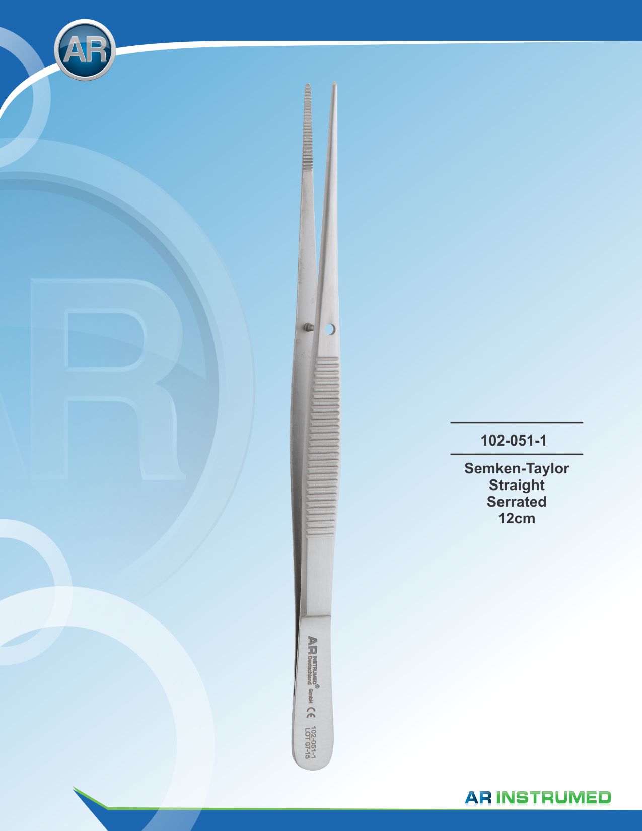 Semken-Taylor Straight Serrated 12cm – AR Instrumed, Tweezers & Forceps