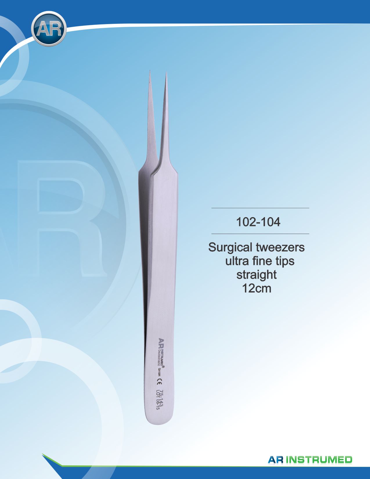 Surgical Tweezer Ultra Fine Tips Straight 12cm