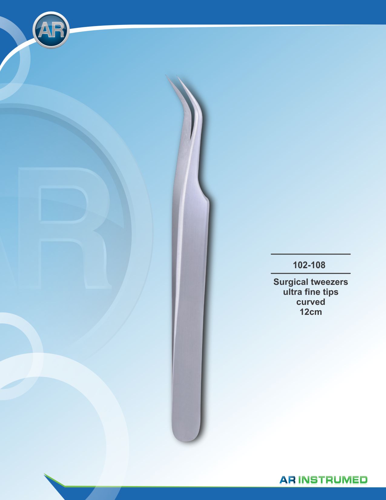 Surgical Tweezer Ultra Fine Tips Curved 12cm – AR Instrumed, Tweezers & Forceps