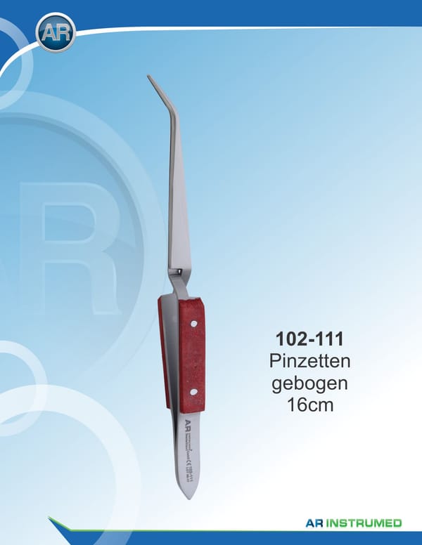 Tweezer Wooden Handle Curved 16cm