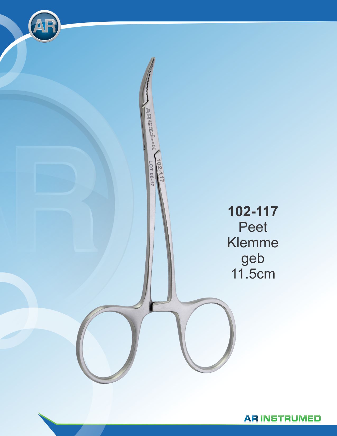 Peet Forceps Curved 11.5cm