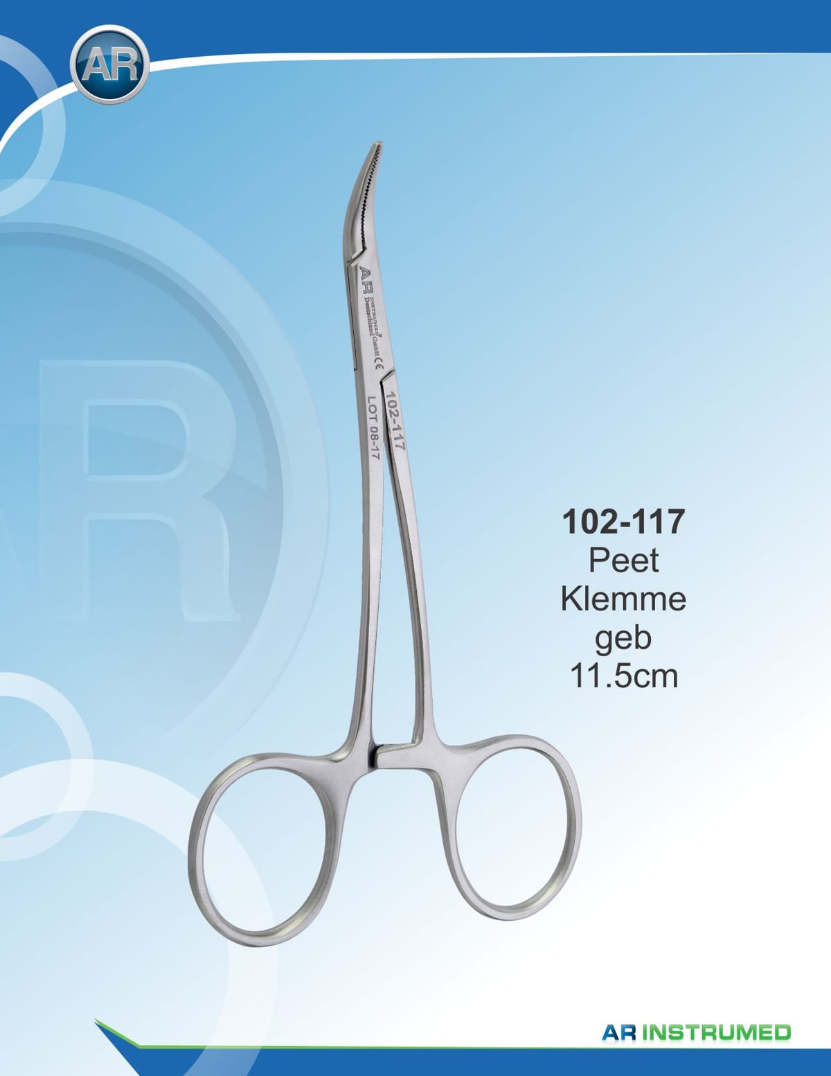 Peet Forceps Curved 11.5cm – AR Instrumed, Suture Materials