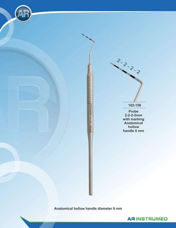 Probe 2-2-2-2mm with marking Solid Handle 6mm