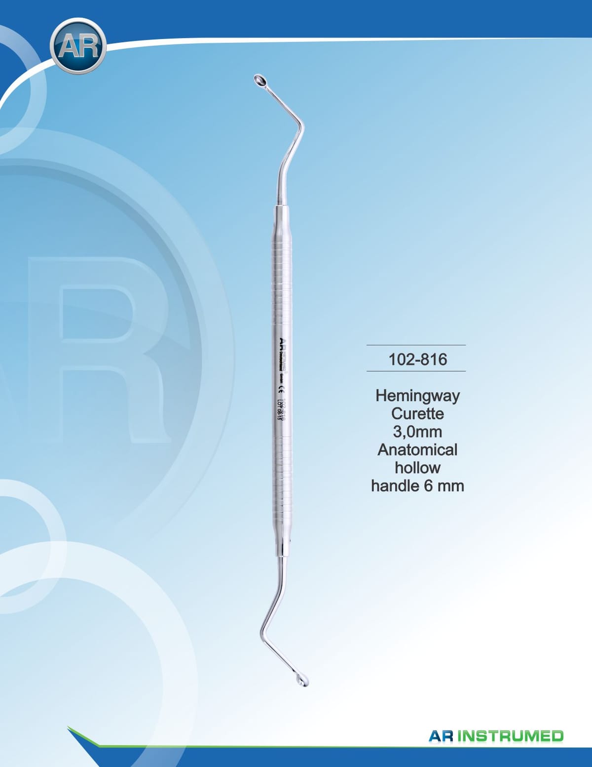 Hemingway Curette 3.0mm – AR Instrumed, Füllungsinstrumente