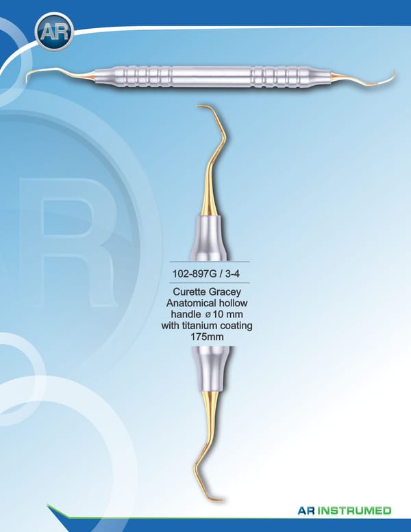 Curette Gracey with Titanium Coating 175mm 3-4