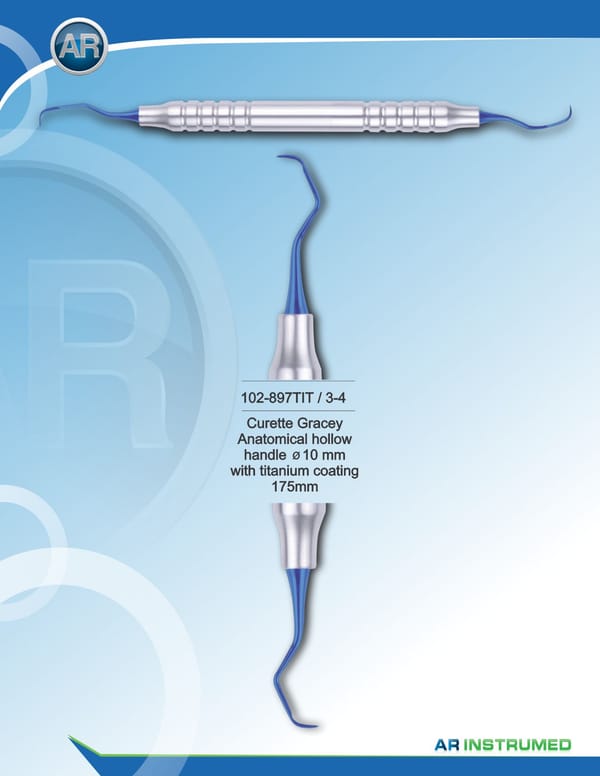 Curette Gracey with Titanium Coating 175mm 3-4