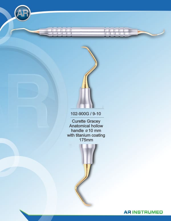 Curette Gracey with Titanium Coating 175mm 9-10