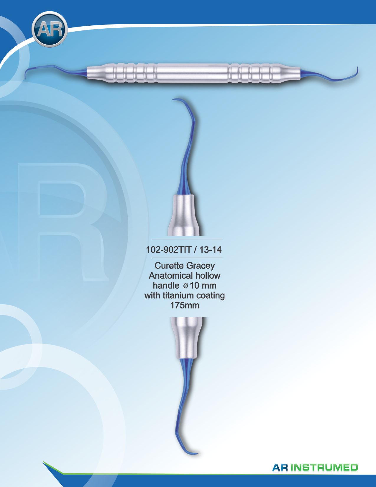 Curette Gracey with Titanium Coating 175mm 13-14