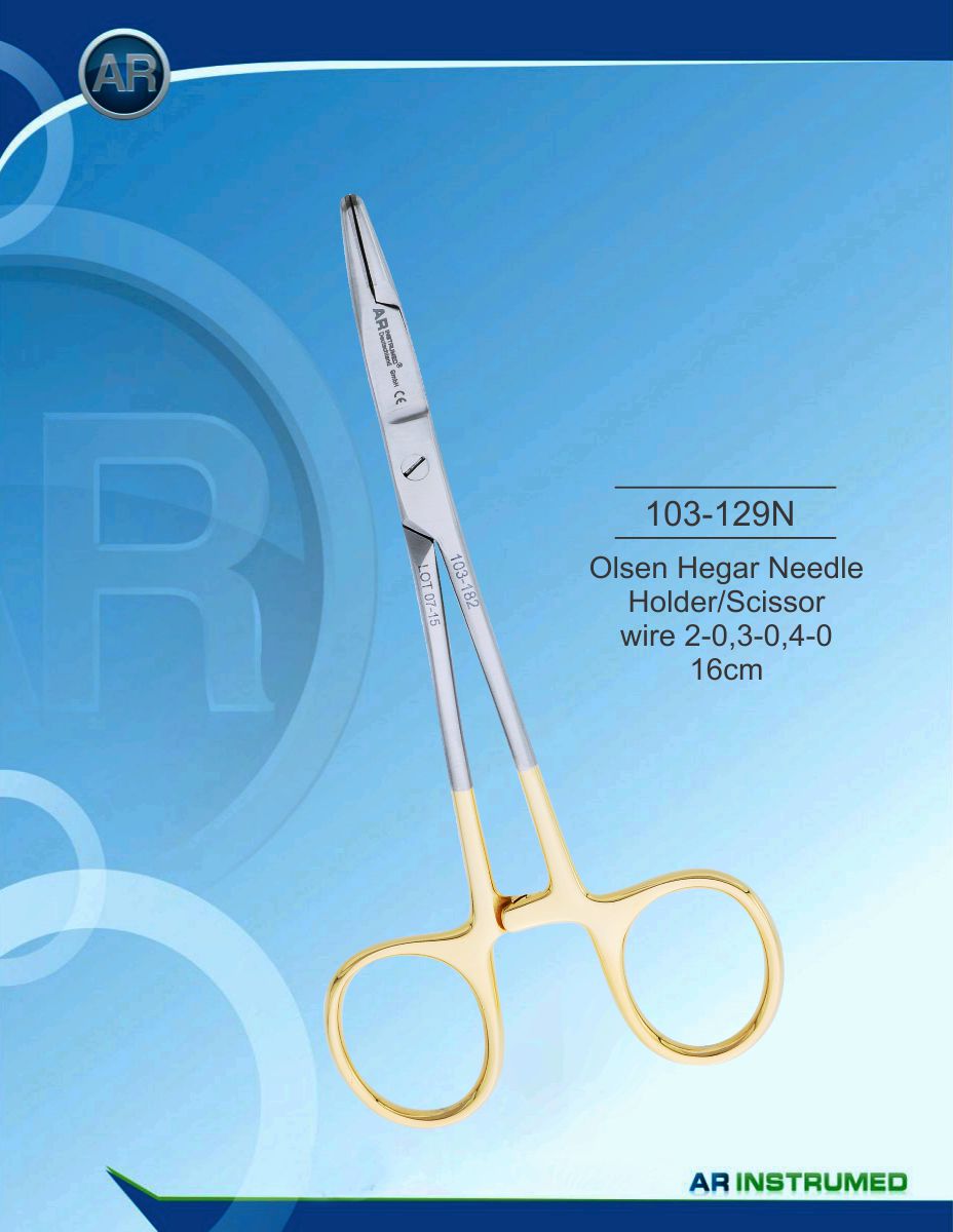 Olsen Hegar Needle Holder/Scissor wire 2-0,3-0,4-0 16cm