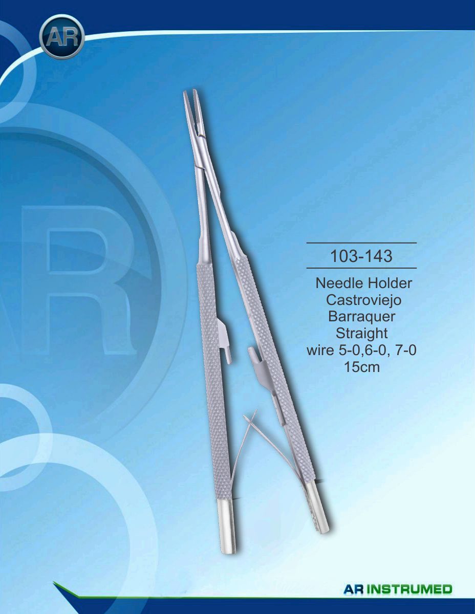 Needle Holder Castroviejo Barraquer Straight wire 5-0,6-0, 7-0 15cm