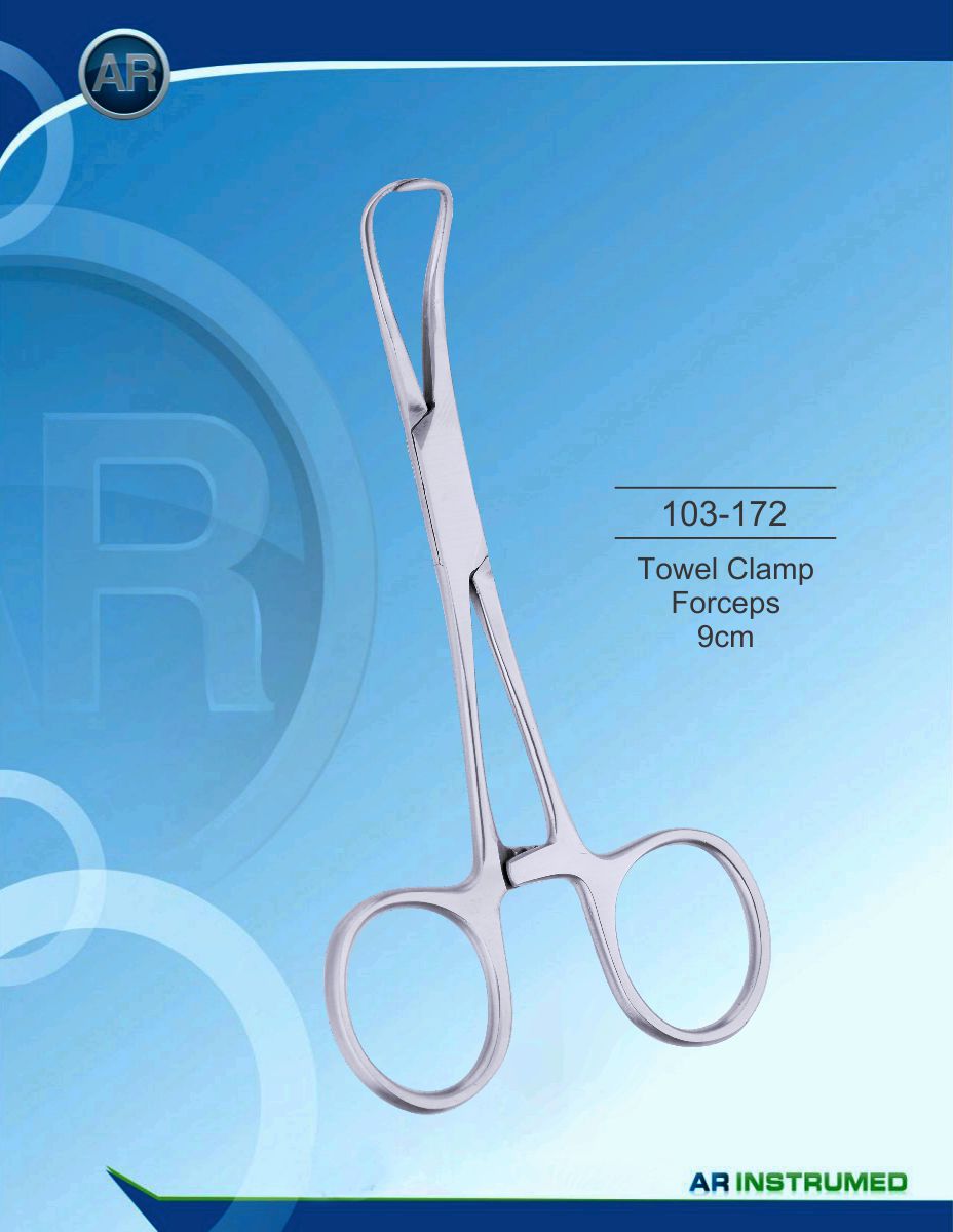 Towel Clamp Forceps 9cm – AR Instrumed, Scissors & Needle Holders